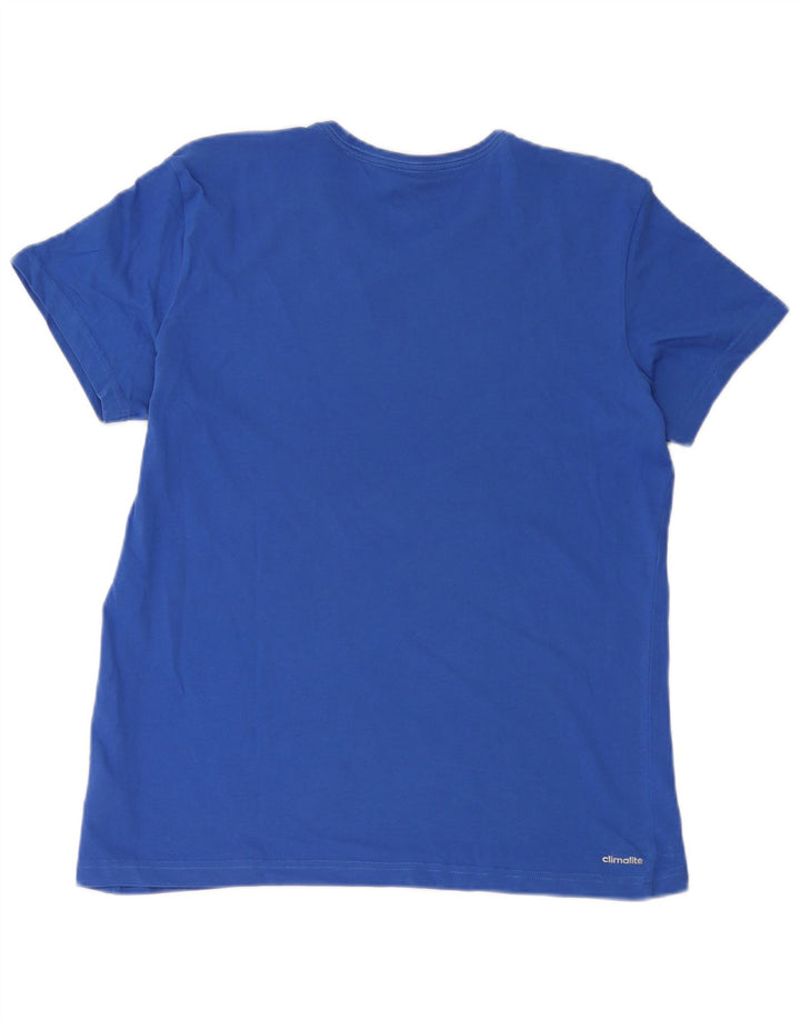 Adidas Herre Climalite grafisk T-shirt top mellemblå bomuld