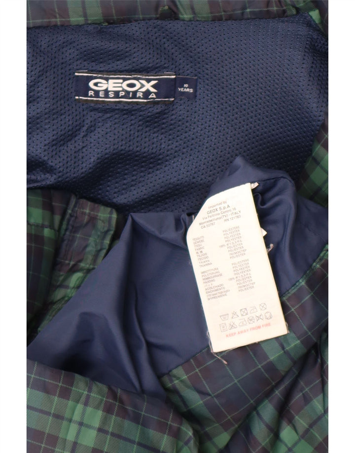 Geox Boys Polstret Gilet 9-10 år grøn ternet polyester