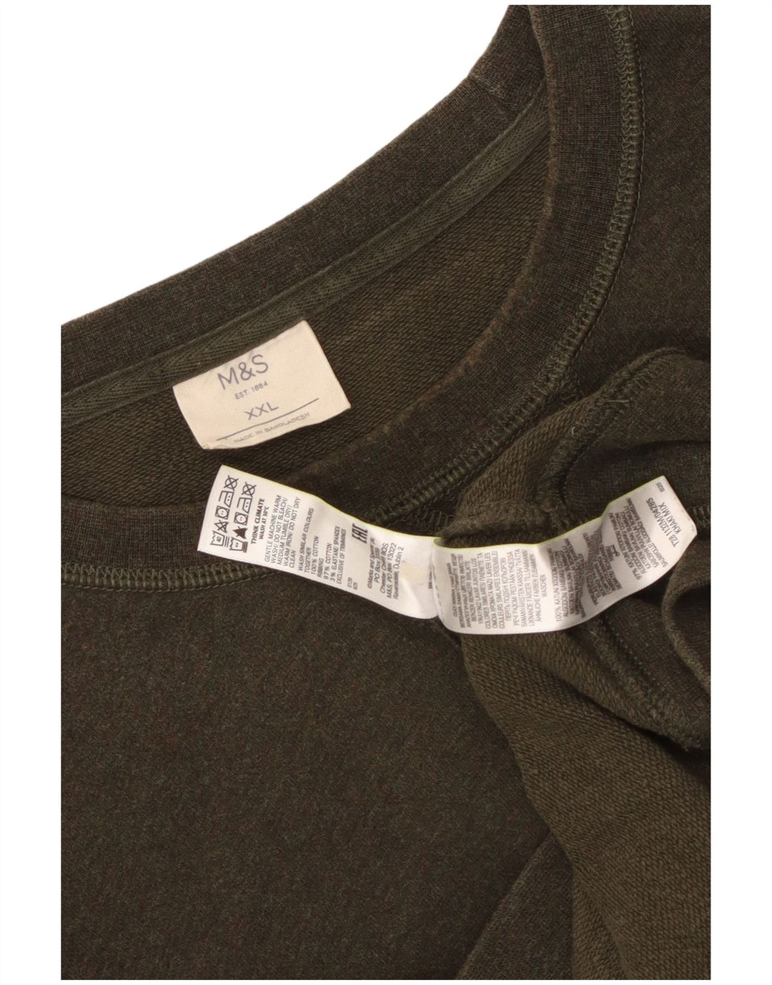 Marks & Spencer Dame Sweatshirt Jumper UK 20 2XL Khaki Bomuld