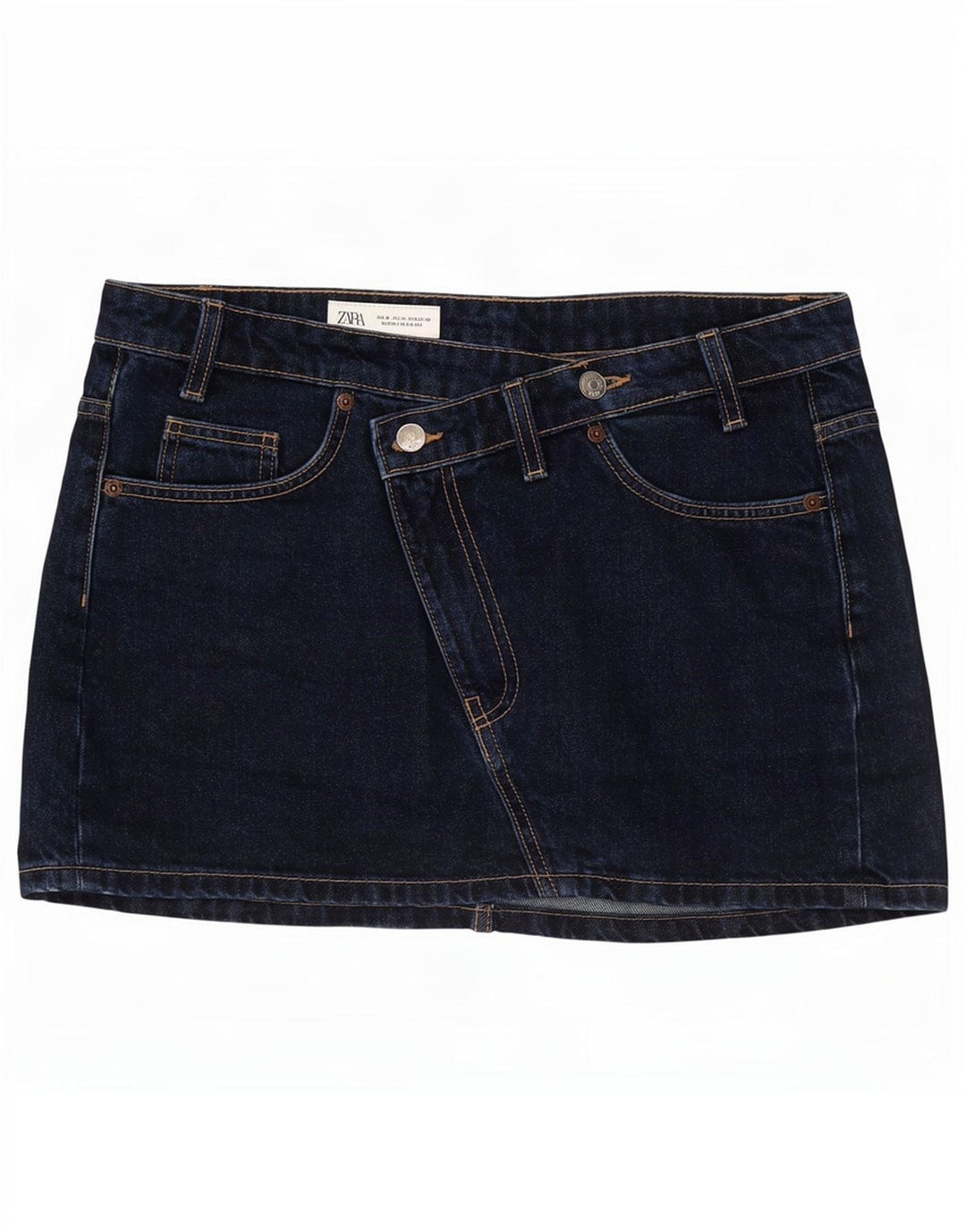 Zara Dame Mini Denim Nederdel Medium W28 Marineblå Bomuld