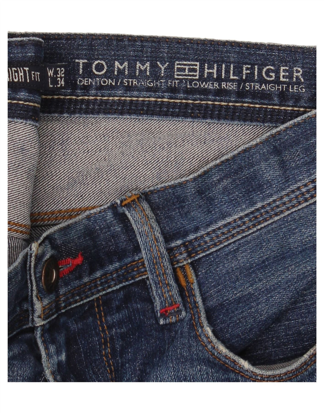TOMMY HILFIGER Mens Denton Straight Jeans W32 L34 Blue Vintage Tommy Hilfiger and Second-Hand Tommy Hilfiger from Messina Hembry 