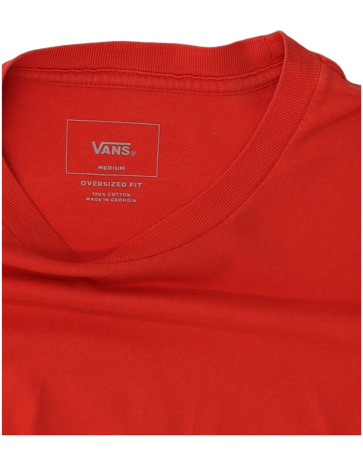 Vans Herre Oversized Grafisk Top Langærmet Medium Rød Colourblock Bomuld