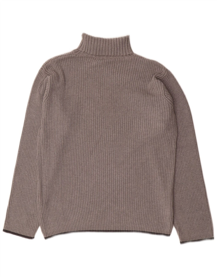 TOMMY HILFIGER Herre grafisk rullehals sweater Stor grå bomuld
