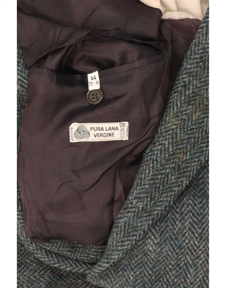 Harris Tweed Herre 2 Button Blazer Jacket IT 54 2XL Grøn sildeben