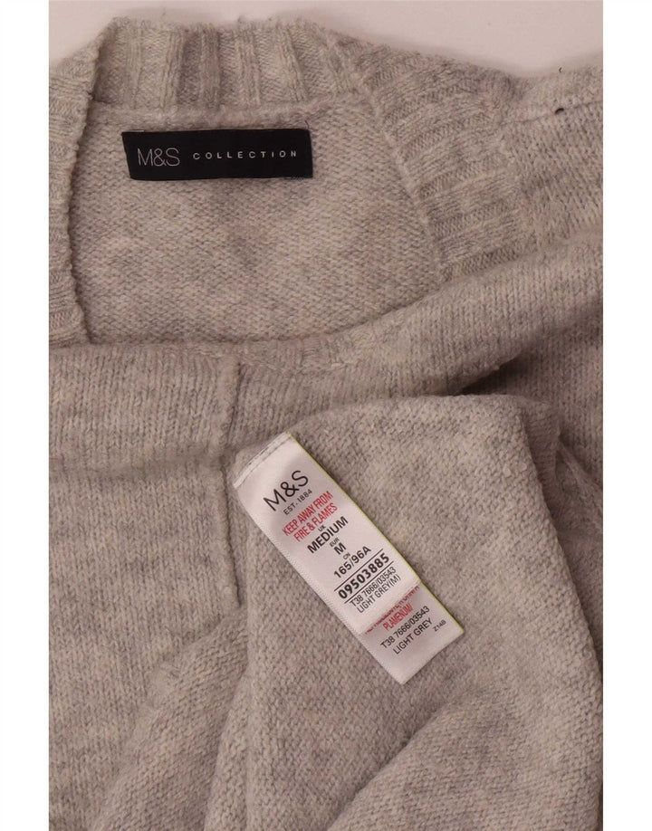Marks & Spencer Dame sweater med rund hals DK 14 Medium Grå Akryl