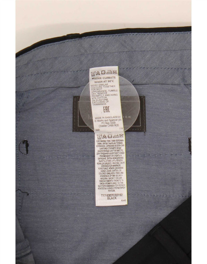Marks & Spencer Herre Slim Fit Suit Bukser W38 L29 Sort Bomuld