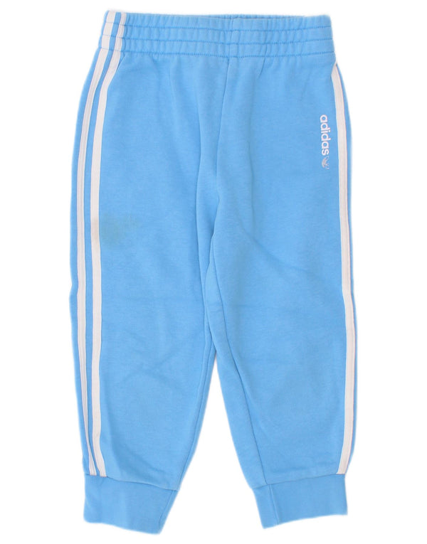 Adidas Drenge Træningsdragt Bukser Joggers 3-4 År Blå Bomuld