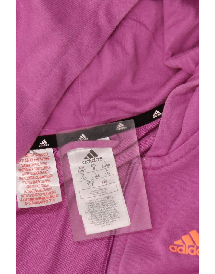 ADIDAS piger grafisk hættetrøje med lynlås 9-10 år Lilla bomuld