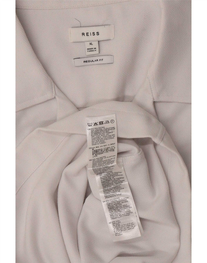 Reiss Kortærmet Herre Regular Fit skjorte XL Hvid Polyester