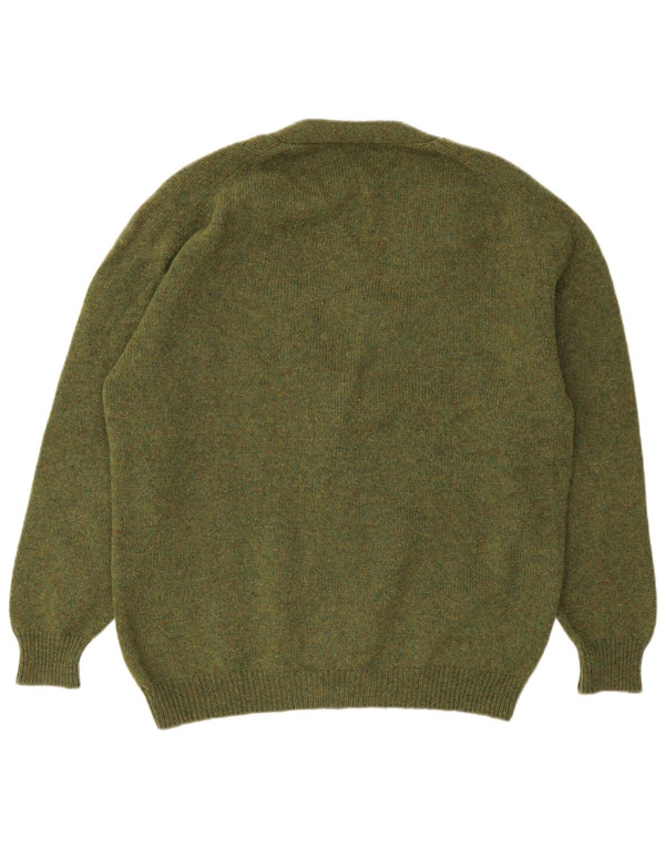 Vintage Mens Cardigan Sweater XL Green