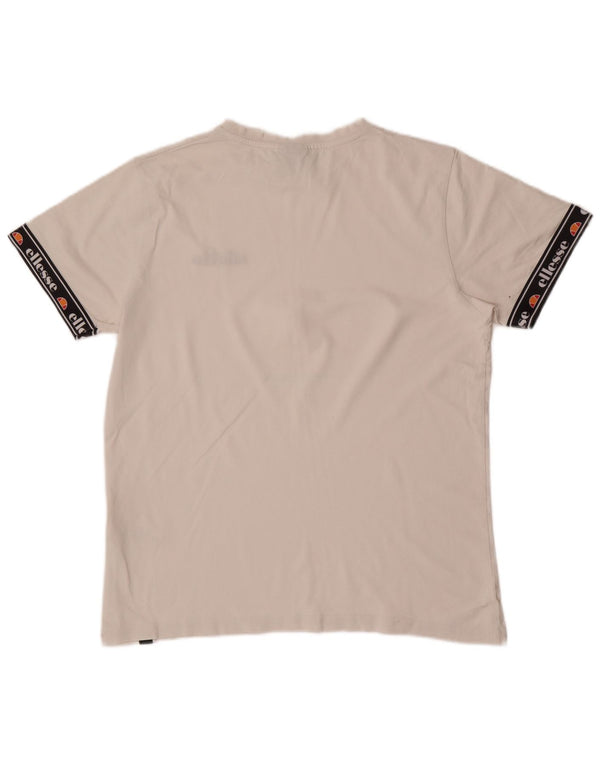 Ellesse Herre Grafisk T-Shirt Top Medium Hvid Colourblock Bomuld