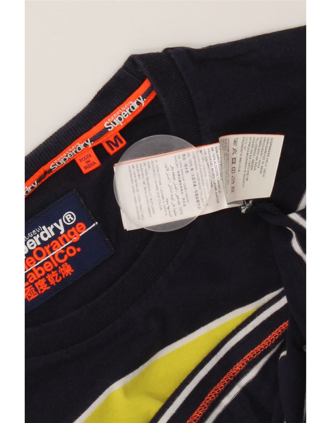 Superdry T-shirt top til mænd Medium Marineblå Colourblock Bomuld