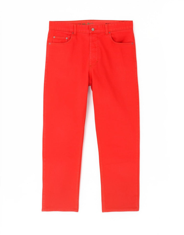 Vintage Straight Jeans til mænd W36 L31 rød bomuld