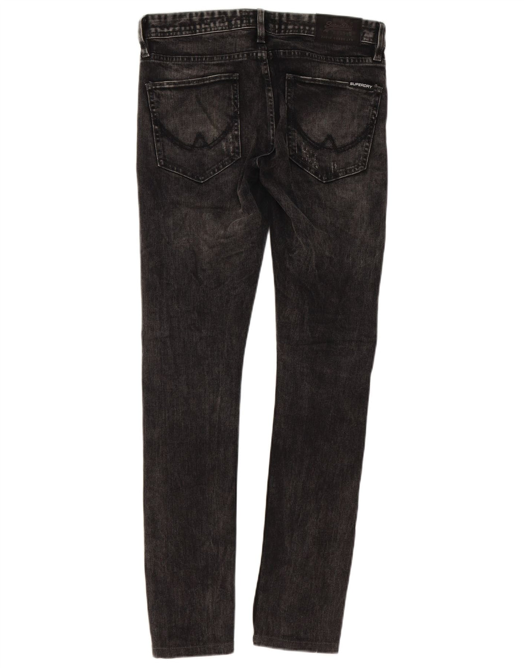 SUPERDRY Mens Distressed Skinny Jeans W29 L32 Grey Cotton