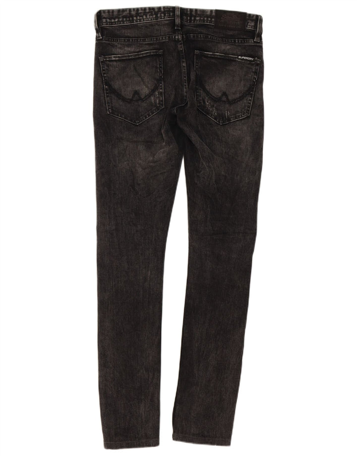 SUPERDRY Mens Distressed Skinny Jeans W29 L32 Grey Cotton