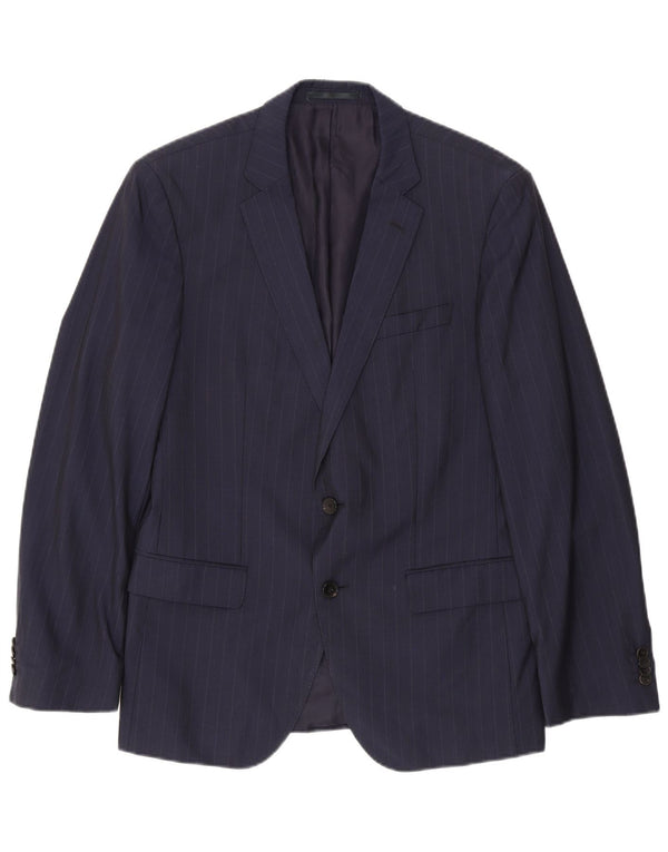 Hugo Boss Herre 2-knaps blazerjakke EU 50 Large Navy Blue Pinstripe