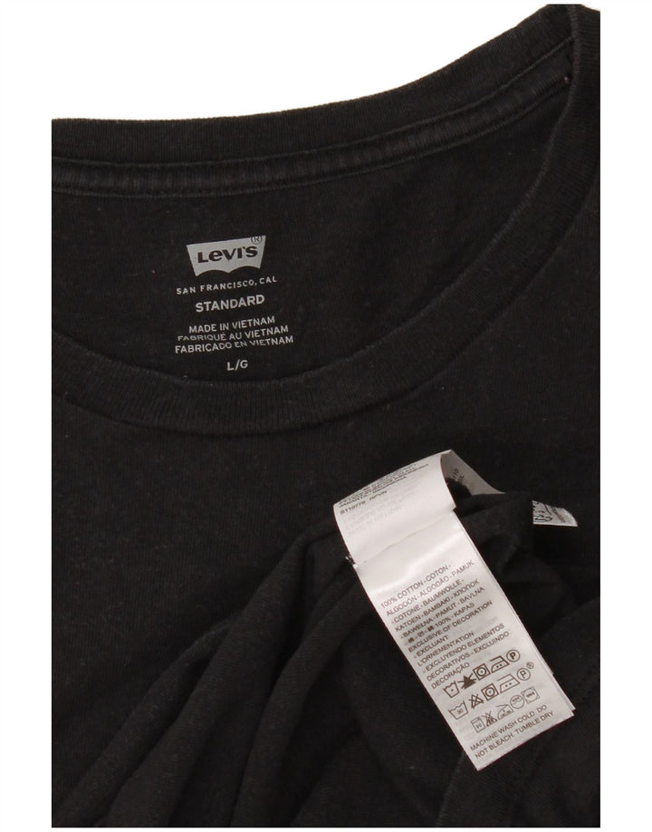 Levi's Herre Standard T-Shirt Top Stor Sort Bomuld