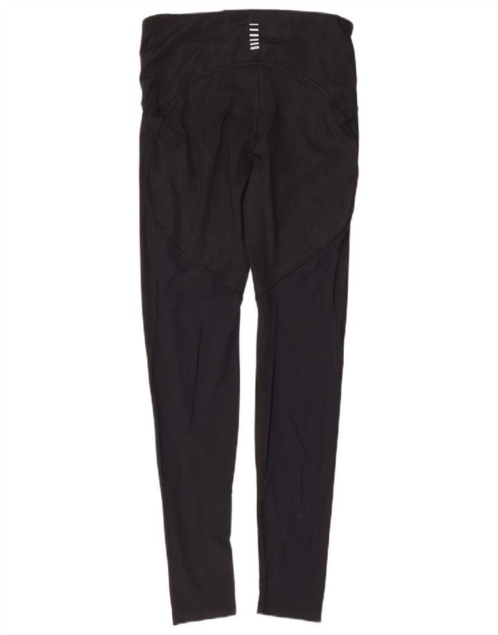 Under Armour Dame Leggings UK 14 Medium Sort Stribet Nylon