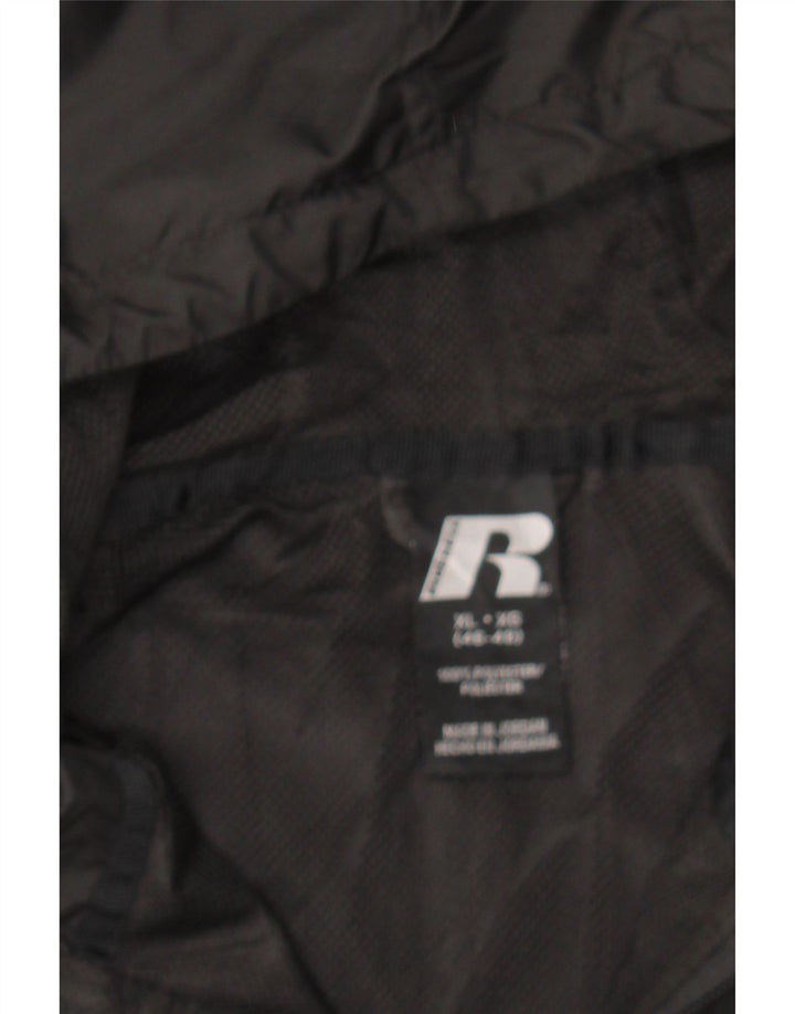 RUSSELL ATHLETIC Mens Hooded Rain Jacket Size 46/48 XL Black Polyester Vintage Russell Athletic and Second-Hand Russell Athletic from Messina Hembry 
