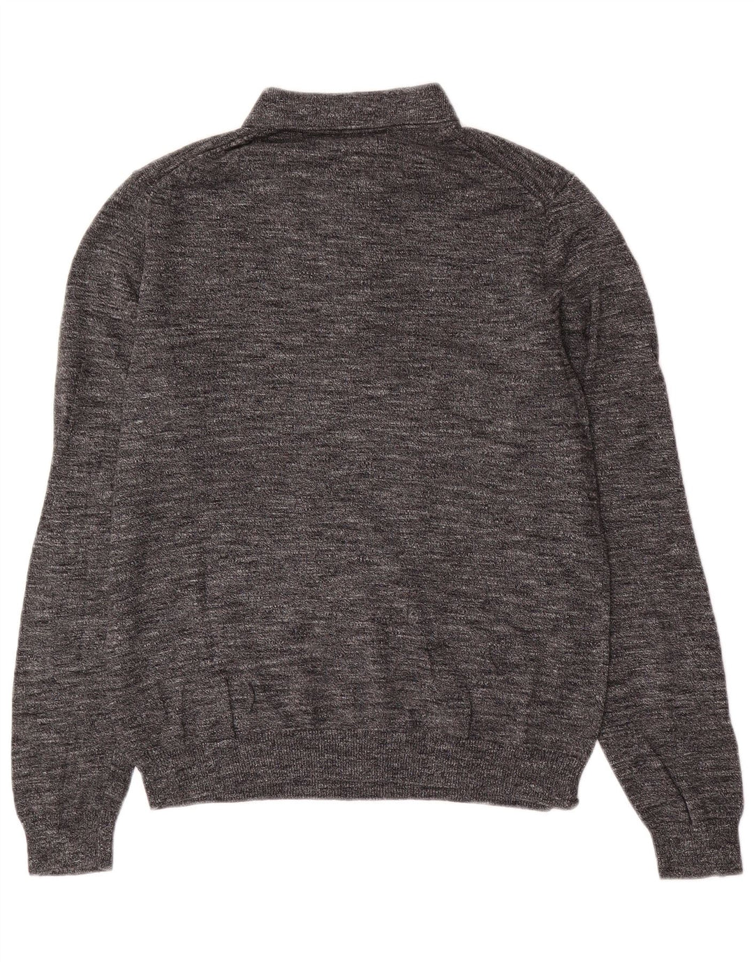 Marks & Spencer Herre polo-hals sweater lille grå flækket bomuld