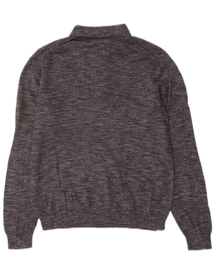 Marks & Spencer Herre polo-hals sweater lille grå flækket bomuld