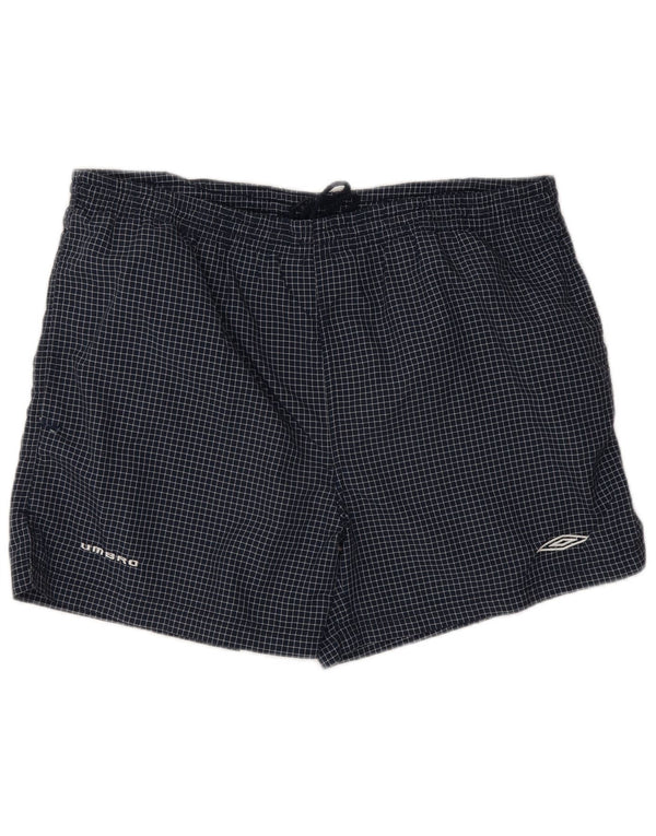 Umbro Herre Sportshorts UK 30/32 Small Navy Blue Check Nylon