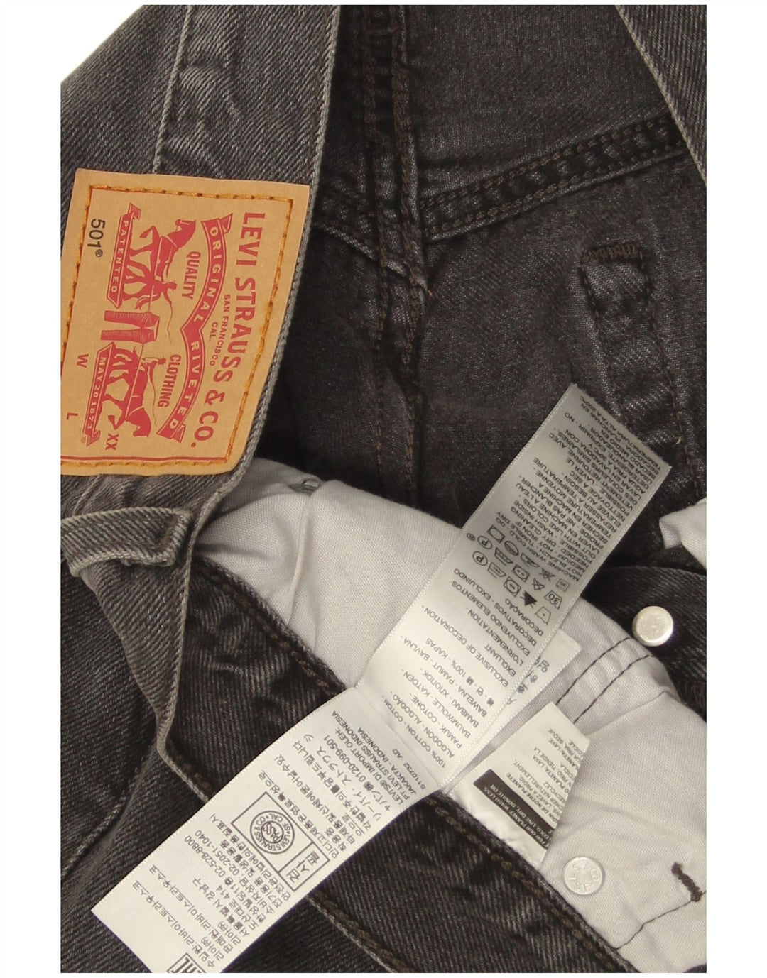 Levi's Herre 501 Straight Jeans W30 L28 Sort Bomuld