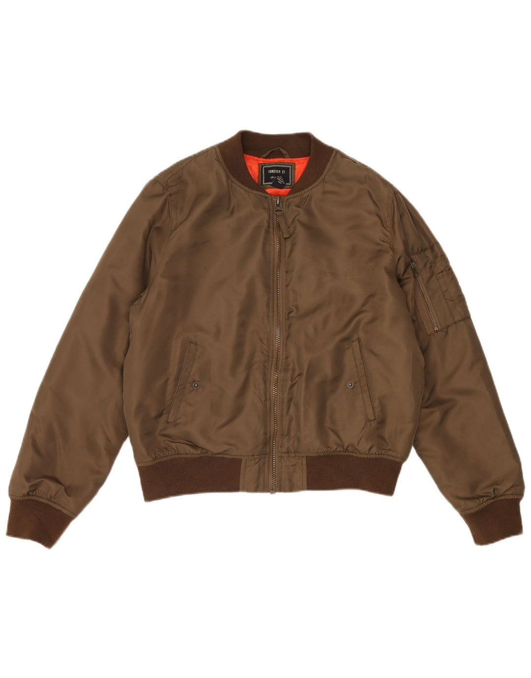 FOREVER 21 Womens Bomber Jacket UK 16 Large Khaki