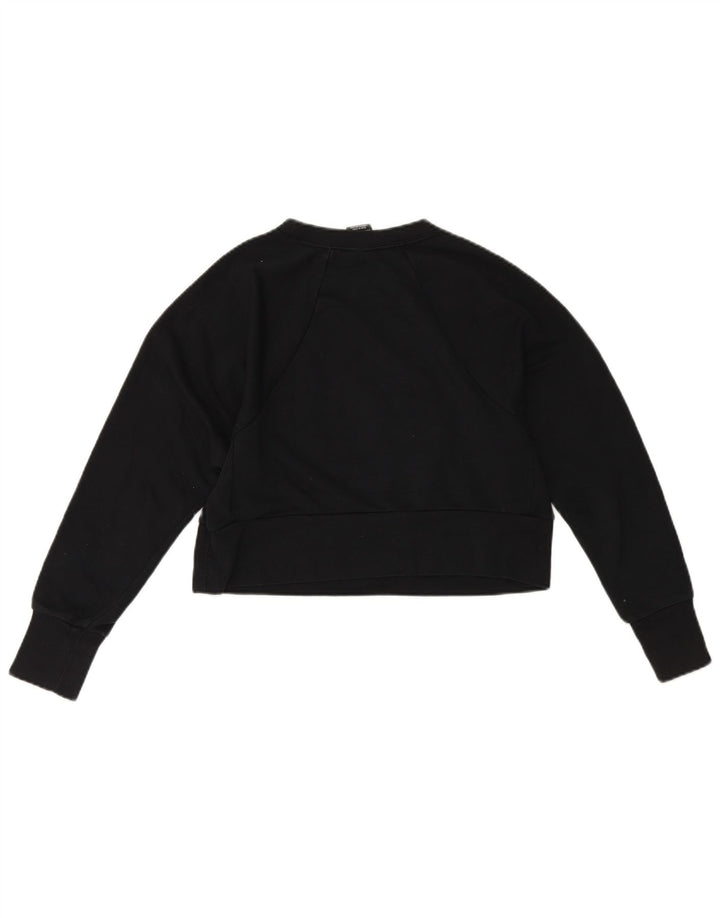 Nike Dame Dri Fit Crop Sweatshirt Jumper UK 6 XS Sort Polyester