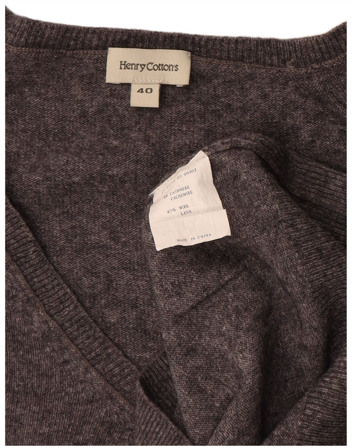 Henry Cottons Dame Kortærmet V-hals Jumper Sweater IT 40 Lille Grå
