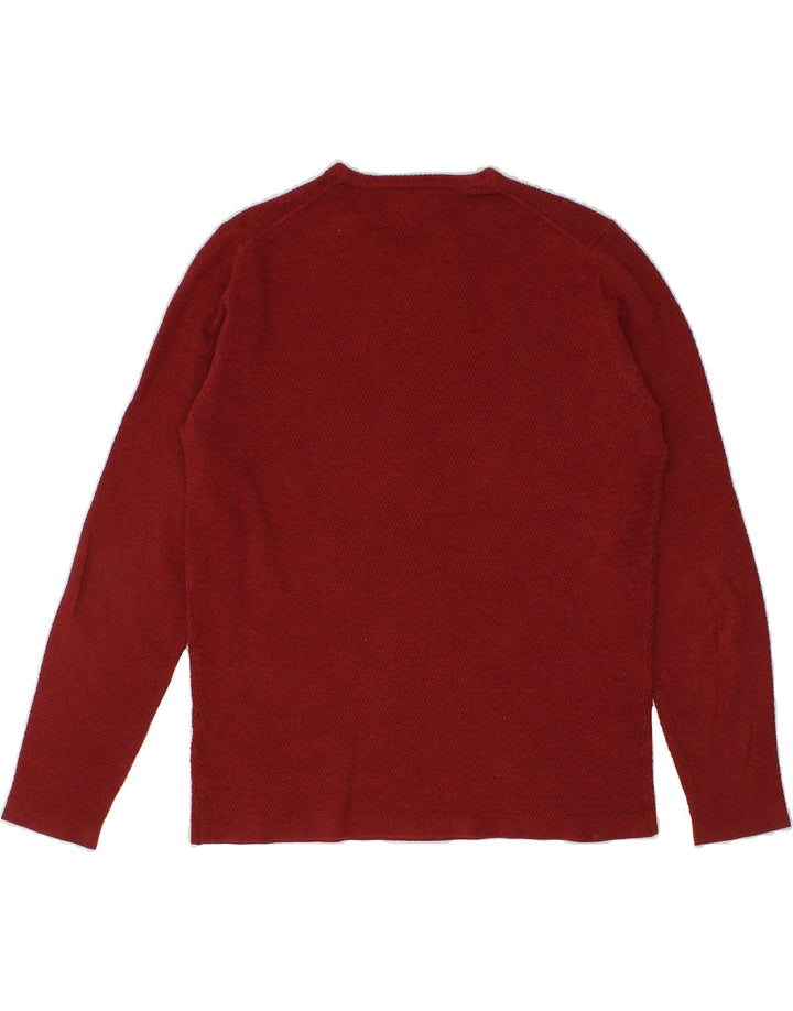 MASSIMO DUTTI Womens Crew Neck Jumper Sweater UK 14 Medium Red Cotton Vintage Massimo Dutti and Second-Hand Massimo Dutti from Messina Hembry 