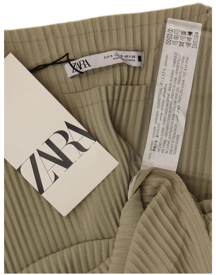 Zara Herre T-Shirt Top Lille Beige Polyester