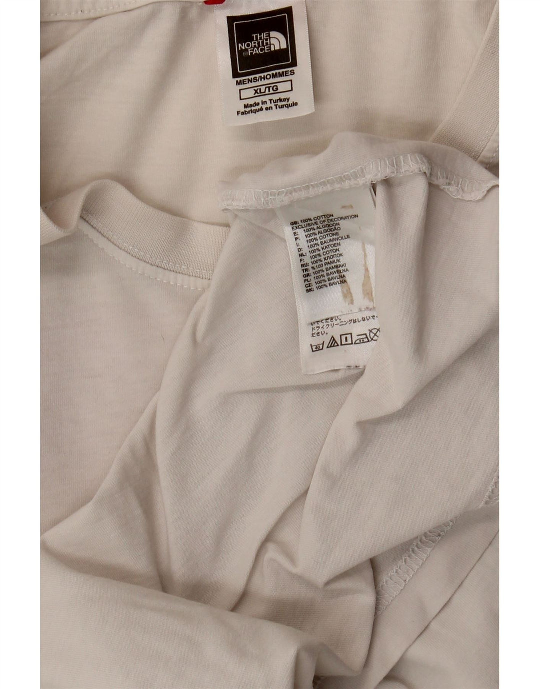 THE NORTH FACE Herre grafisk T-shirt Top XL Off White Bomuld