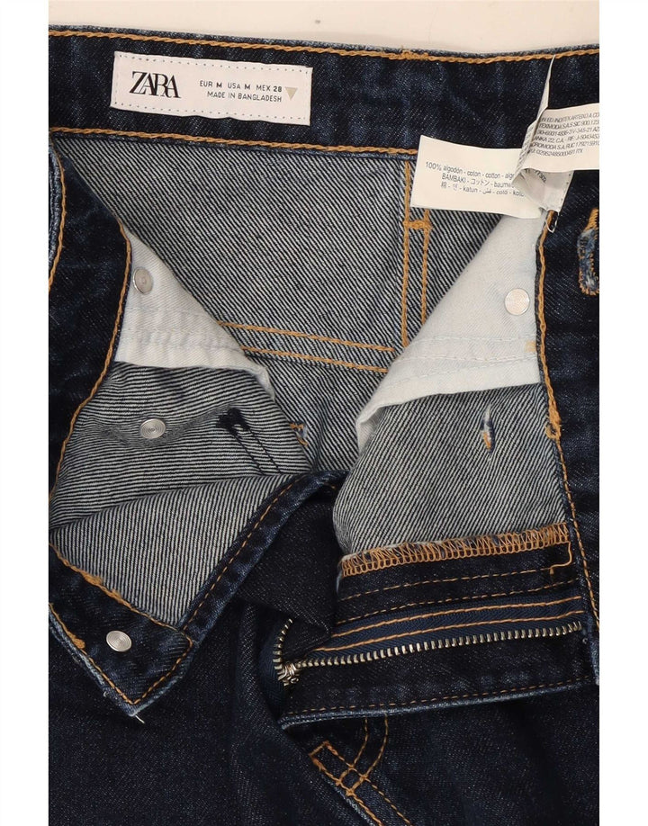 Zara Dame Mini Denim Nederdel Medium W28 Marineblå Bomuld