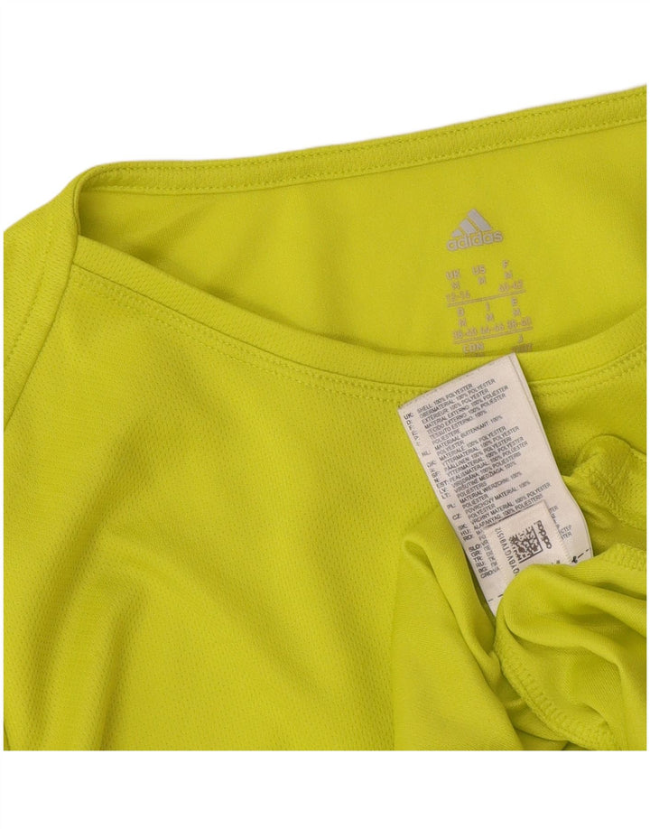 Adidas Dame T-Shirt Top UK 12/14 Medium Green Polyester