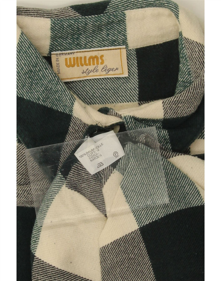 WILLMS Womens Flannel Shirt UK 20 2XL Green Check Cotton Vintage Willms and Second-Hand Willms from Messina Hembry 