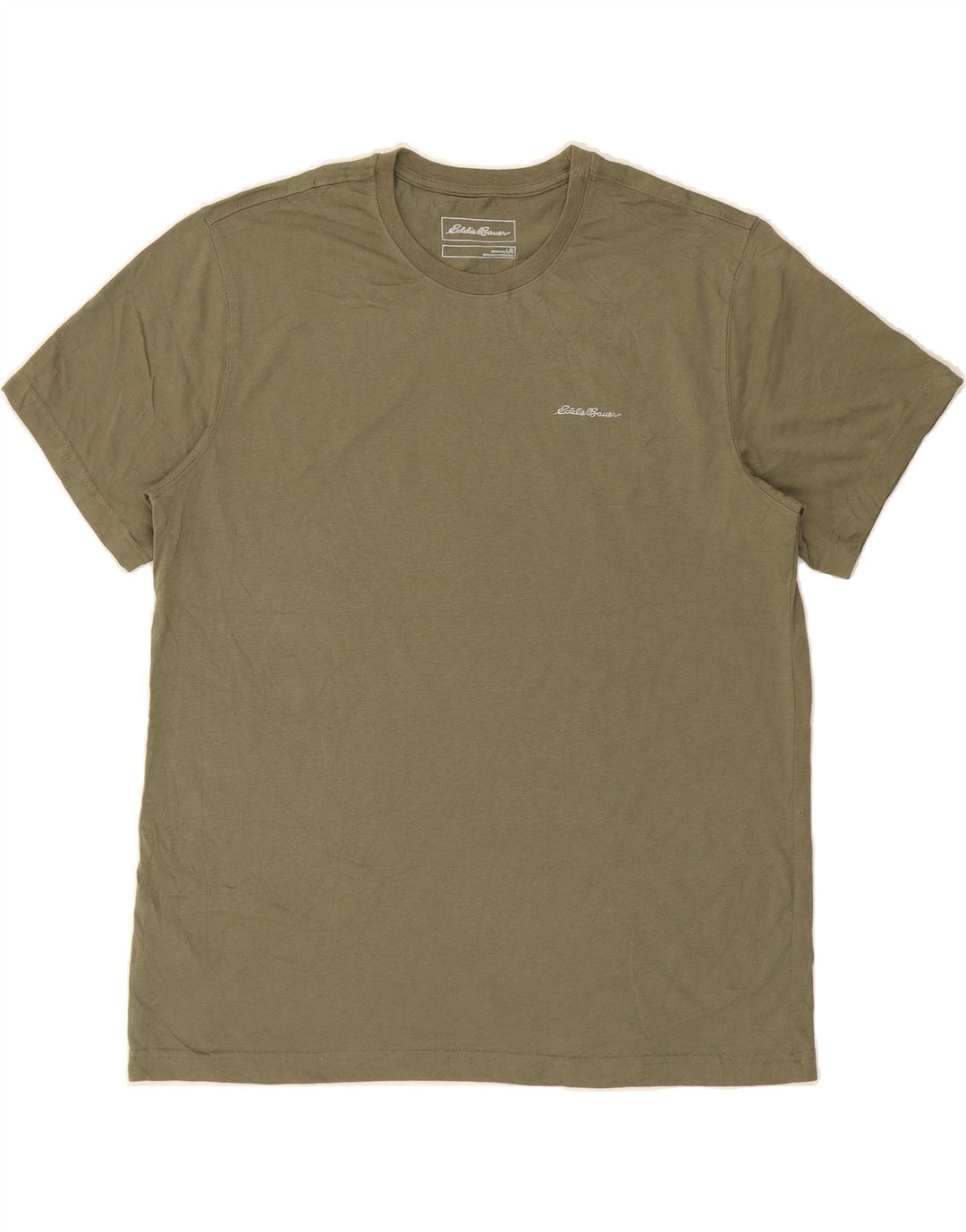 EDDIE BAUER Mens T-Shirt Top Large Khaki Cotton Vintage Eddie Bauer and Second-Hand Eddie Bauer from Messina Hembry 