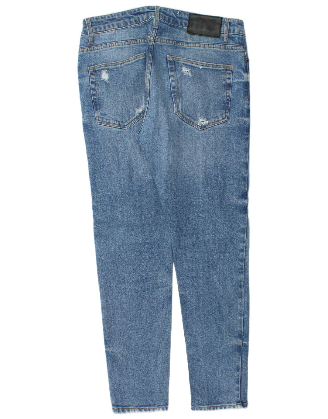 Zara Dame Distressed Slim Jeans W33 L28 Blå