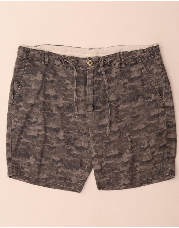 Zara Herre Chino Shorts XL W36 Grå Camouflage