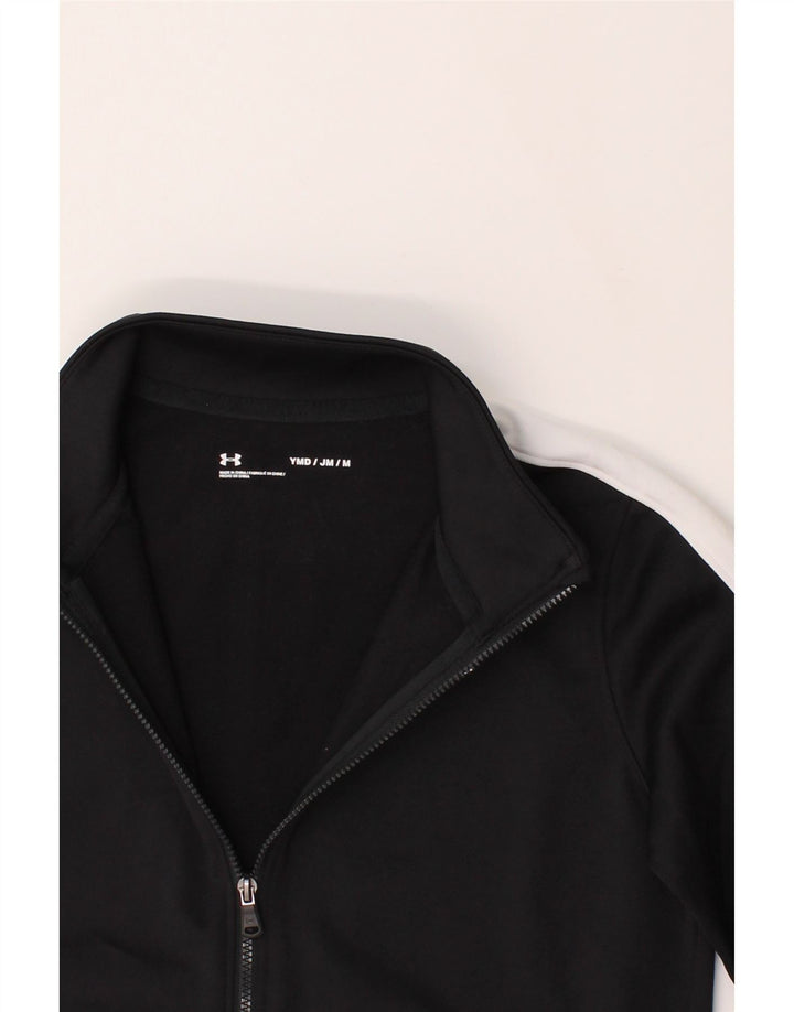 UNDER ARMOUR Girls Tracksuit Top Jacket 9-10 Years Medium Black Vintage Under Armour and Second-Hand Under Armour from Messina Hembry 