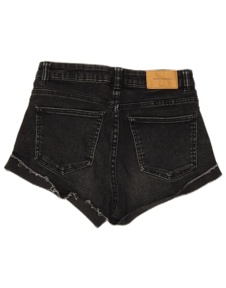 Zara Dame Denim Shorts EU 34 2XS W24 Sort