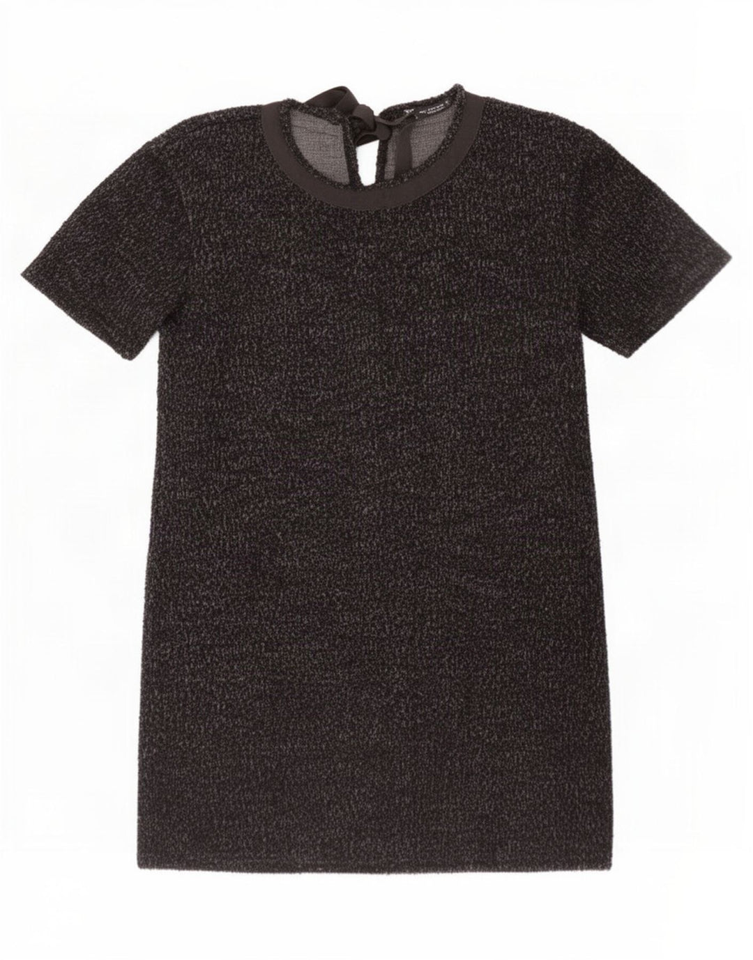 Zara Womens Basic Dress UK 14 Medium Black Flecked Bomuld