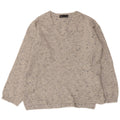 Marks & Spencer Dame V-hals sweater UK 10 Small Grey Flecked