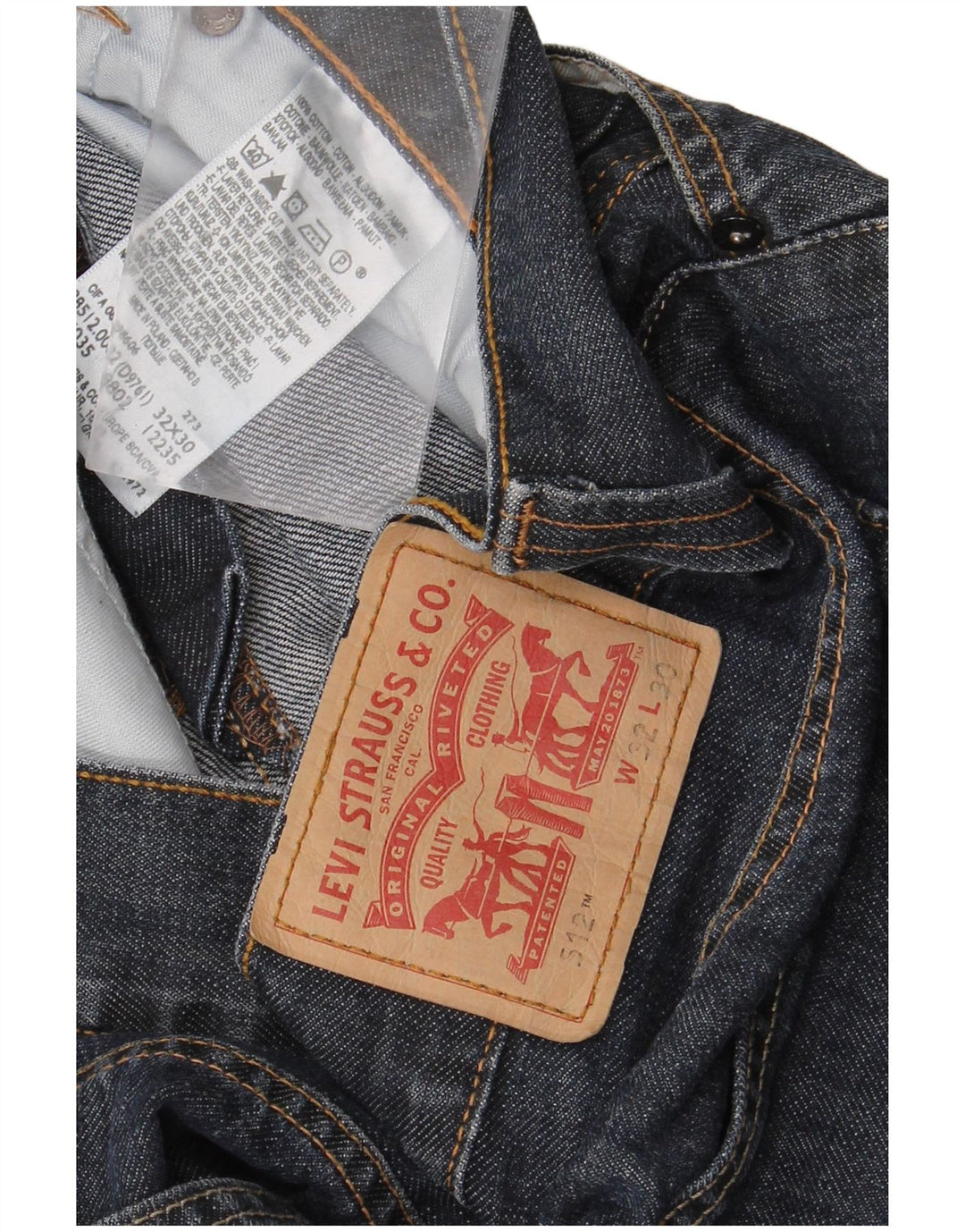 Levi's Dame 512 Bootcut Jeans W32 L30 Marineblå Bomuld