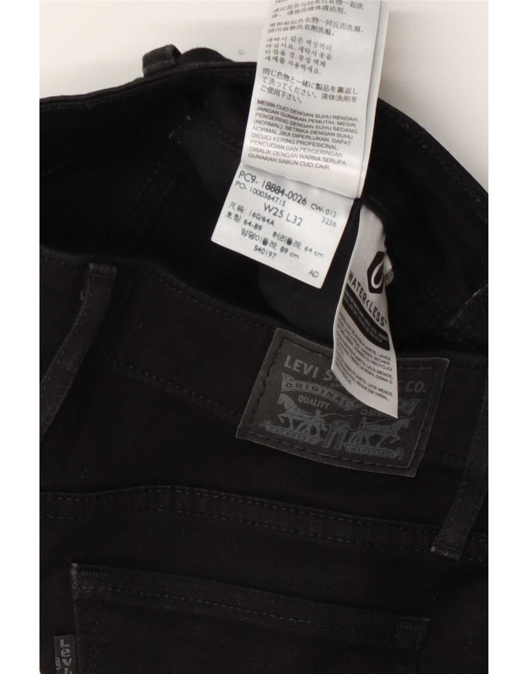 Levi's Dame 712 Slim Jeans W25 L27 Sort Bomuld