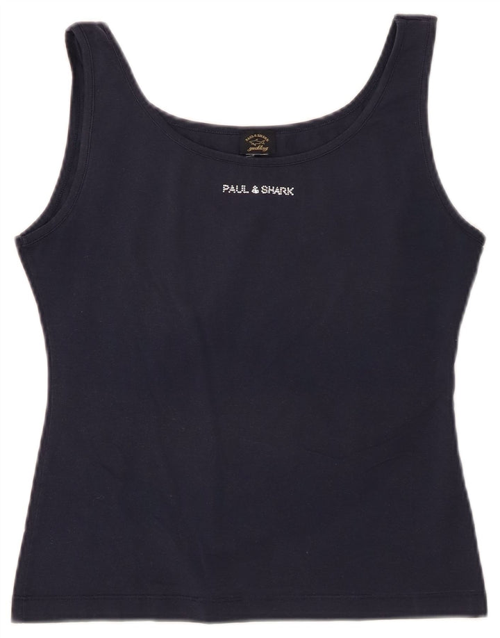 Paul & Shark Dame Crop Vest Top UK 12 Medium Navy Blue