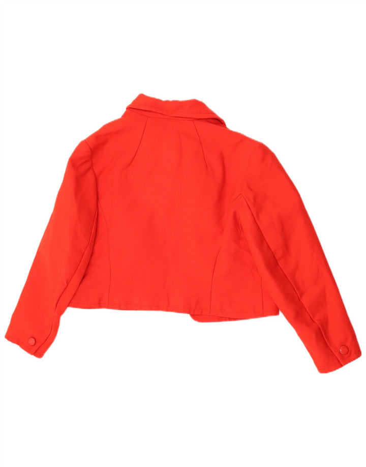 Vintage Dame Bolero Jacket UK 14 Medium Rød Ny Uld