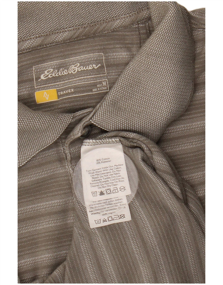 EDDIE BAUER Poloshirt til mænd mellemgrå stribet bomuld