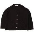 Zara Womens Crop Oversized cardigan sweater UK 10 Small Black Classic