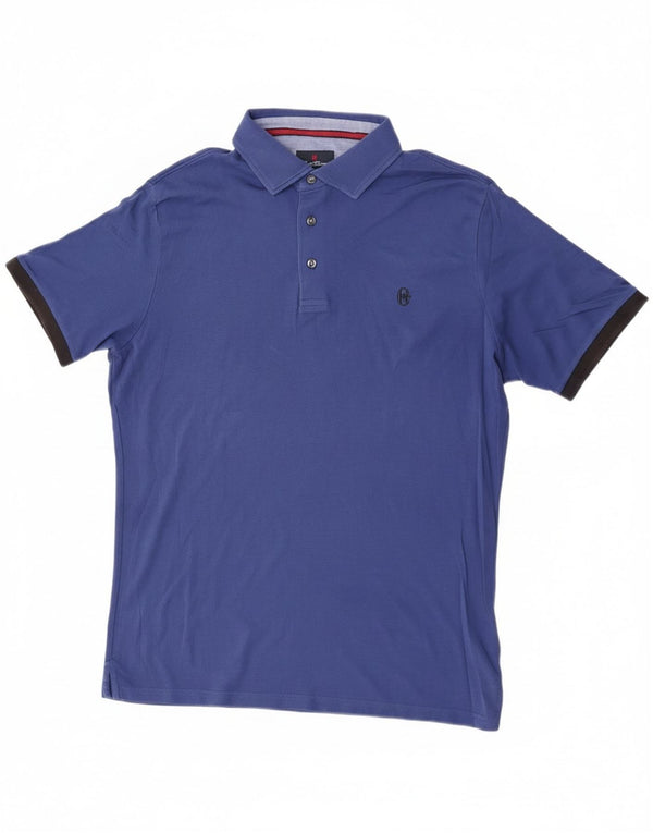 Conte of Florence Herre poloshirt XL Blå Colourblock Bomuld